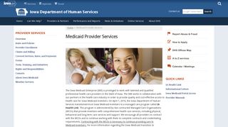 Medicaid Provider Services | Iowa Department of Human Services