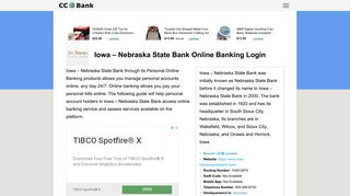 Iowa - Nebraska State Bank Online Banking Login - CC Bank
