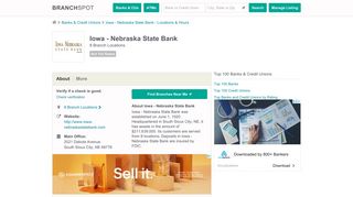 Iowa - Nebraska State Bank - 8 Locations, Hours, Phone Numbers …