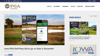 Iowa PGA Golf Pass Set to go on Sale in December