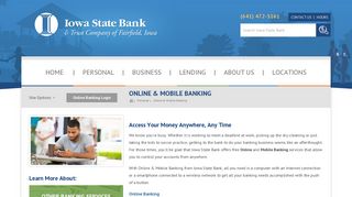 Online & Mobile Banking - Iowa State Bank: Fairfield