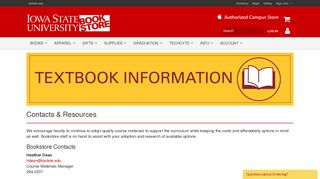 Textbooks Information - Iowa State University Bookstore