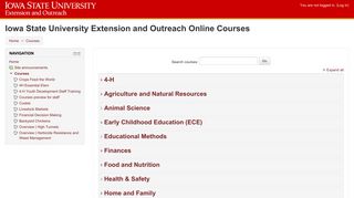 Iowa State University Extension and Outreach Online Courses