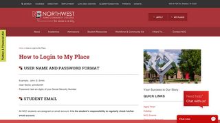 How to Login to My Place - Northwest Iowa Community College