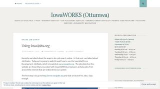 Using IowaJobs.org – IowaWORKS (Ottumwa)