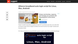 Alliance broadband auto login script for Linux, Mac, Android - PCsuggest