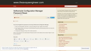 Softconsole Configuration Manager Password Reset – The Avaya ...