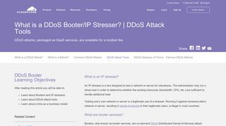 What is a DDoS Booter/IP Stresser? | DDoS Attack Tools | Cloudflare