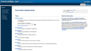 Free online network tools - traceroute, nslookup, dig, whois lookup ...