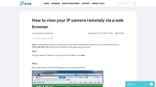 How to view your IP camera remotely via a web browser | TP-Link