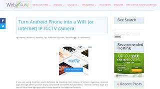 Turn Android Phone into a WiFi (or internet) IP /CCTV camera