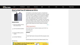 How to Find Your IP Address for Wi-Fi | Chron.com