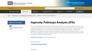 Ingenuity Pathways Analysis (IPA) | NIH Library