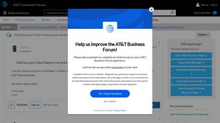 iPad Account View Feature not working - AT&T Community