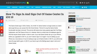 How To Sign In And Sign Out Of Game Center In iOS 10 - AddictiveTips