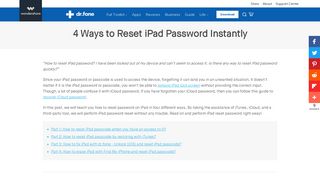 4 Ways to Reset iPad Password Instantly- dr.fone
