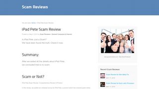iPad Pete Scam Review - Scam Reviews