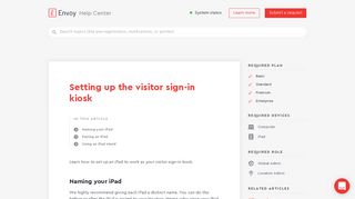Setting up the visitor sign-in kiosk - Envoy Help