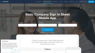 Basic Company Sign In Sheet Form Mobile App - iPhone, iPad, Android