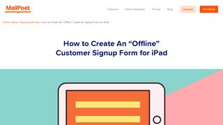 Create An Customer Email Signup Form for iPad - MailPoet