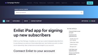 Enlist iPad app for signing up new subscribers | Campaign Monitor