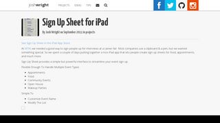 Sign Up Sheet for iPad // Josh Wright
