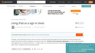 Using iPad as a sign in sheet - Spiceworks Community