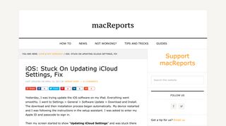 iOS: Stuck On Updating iCloud Settings, Fix - macReports