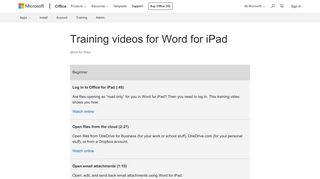 Training videos for Word for iPad - Word for iPad - Office Support