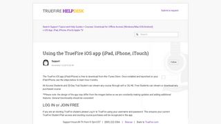 Using the TrueFire iOS app (iPad, iPhone, iTouch) – Search Support ...