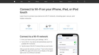 Connect to Wi-Fi on your iPhone, iPad, or iPod touch - Apple Support