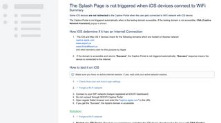 The Splash Page is not triggered when iOS devices connect to WiFi ...