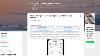 iPhone wifi login pop up issue, login page public and hotel network