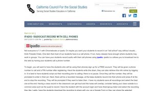 California Council for the Social Studies - ipadio | ipadio- Radiocast ...