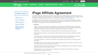iPage Affiliate Agreement