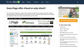 Does iPage offer cPanel or only vDeck? - Hosting Review Box