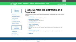 Domain Hosting & Registration Services - iPage
