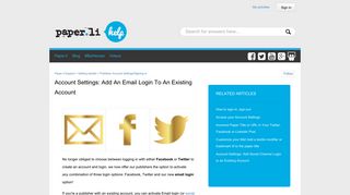 Account Settings: Add an Email Login to an existing account – Paper.li ...