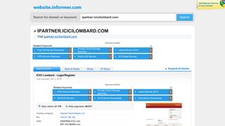 ipartner.icicilombard.com at WI. ICICI Lombard : Login/Register