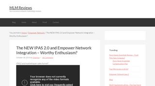 The NEW IPAS 2.0 and Empower Network Integration – Worthy ...