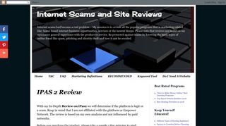 Internet Scams and Site Reviews: IPAS 2 Review