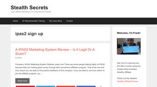 ipas2 sign up | | Stealth Secrets