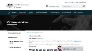 Online services | IP Australia
