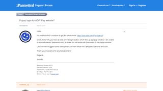 Popup login for ADP iPay website? — 1Password Forum