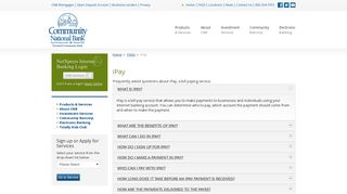 iPay FAQ | Community National Bank