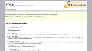 Help - IPC Certification Portal - IPC--Association Connecting ...