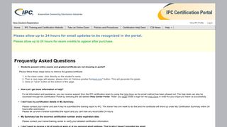 FAQs - Help - IPC Certification Portal - IPC--Association Connecting ...