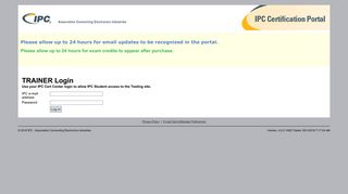 TRAINER Login - Certification Portal - IPC--Association Connecting ...