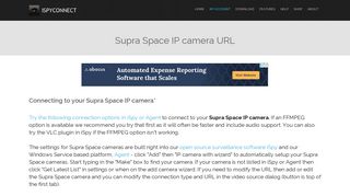 Connect to Supra Space IP cameras
