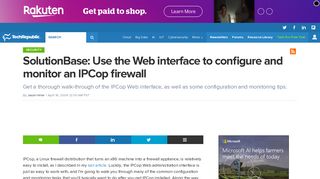 Use the Web interface to configure and monitor an IPCop firewall